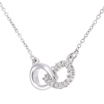 Diamond Pave Infinity Friendship Necklace In UK Hallmarked 9ct White Gold